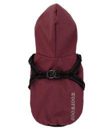 KFX-6293053 Puppy Dog Waterproof Raincoat - All-Inclusive Poncho for Pets in Carmine, Grass Yellow, and Gray Green