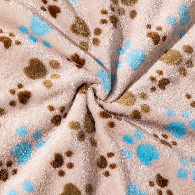 KFX-6293309 Double-Sided Thickened Flannel Pet Blanket Kennel Mat for Dogs in Cartoon Patterns