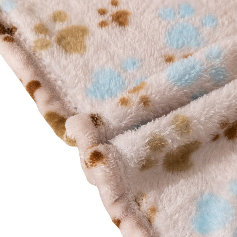 KFX-6293309 Double-Sided Thickened Flannel Pet Blanket Kennel Mat for Dogs in Cartoon Patterns