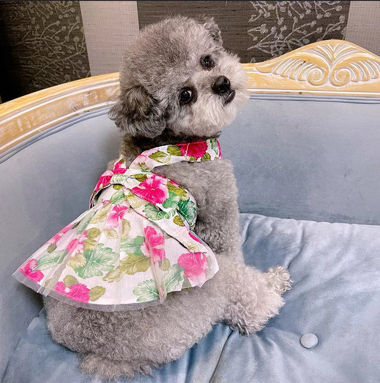 KFX-6294077 Ultra-thin Cotton Mesh Print Skirt for Cats and Dogs - Various Sizes Available