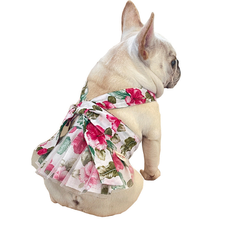 KFX-6294077 Ultra-thin Cotton Mesh Print Skirt for Cats and Dogs - Various Sizes Available