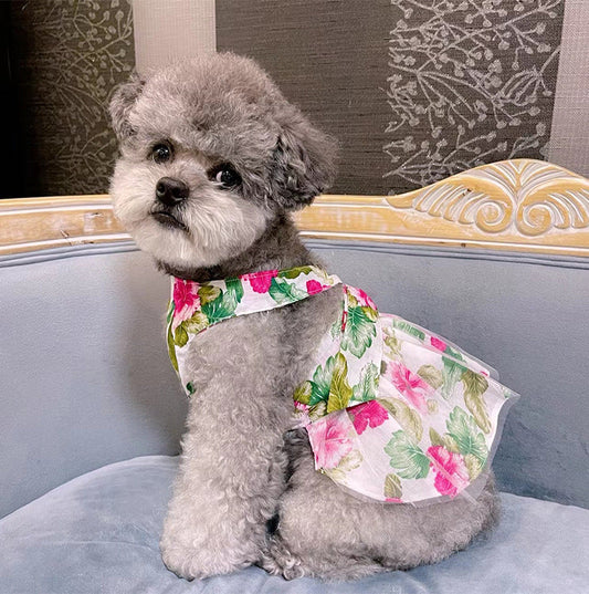 KFX-6294077 Ultra-thin Cotton Mesh Print Skirt for Cats and Dogs - Various Sizes Available