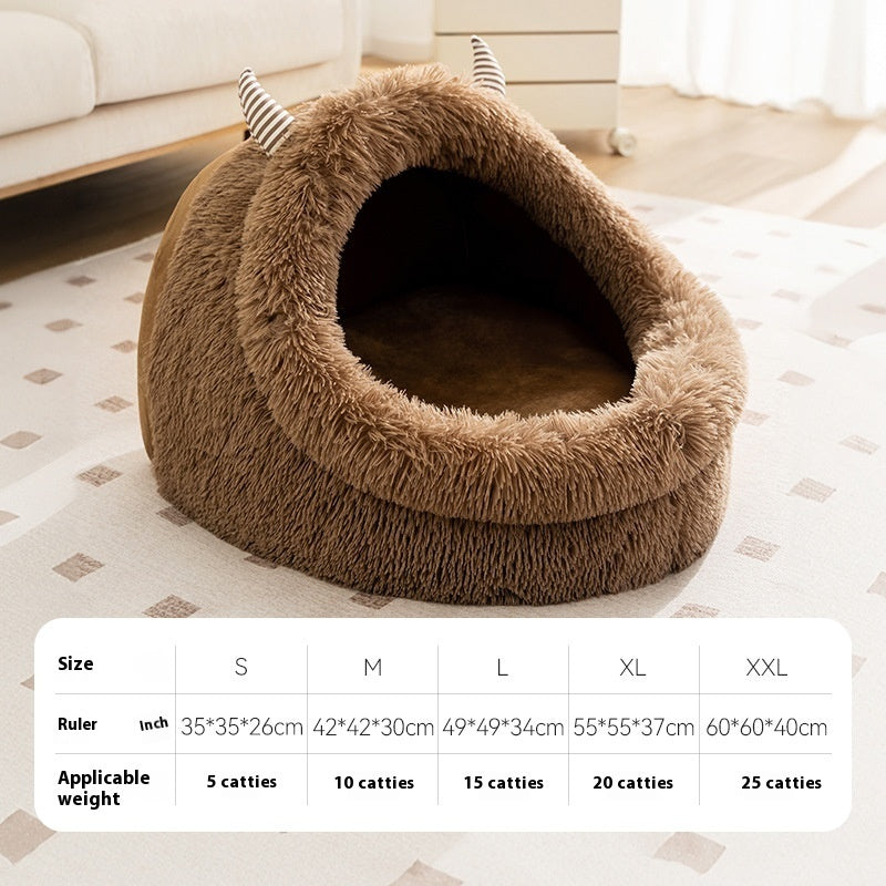 KFX-6296125 Warm Thickened Plush Pet Bed for Dogs - Autumn & Winter Comfort in Multiple Sizes
