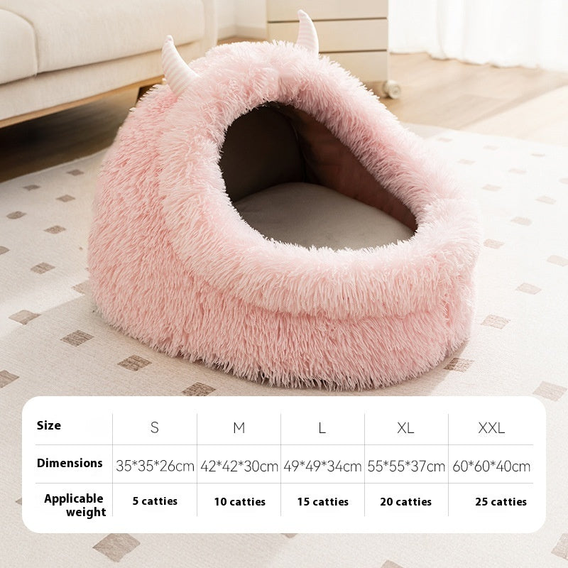 KFX-6296125 Warm Thickened Plush Pet Bed for Dogs - Autumn & Winter Comfort in Multiple Sizes