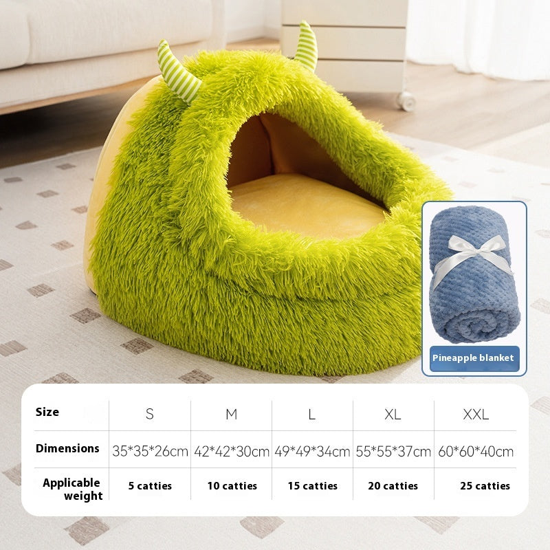 KFX-6296125 Warm Thickened Plush Pet Bed for Dogs - Autumn & Winter Comfort in Multiple Sizes