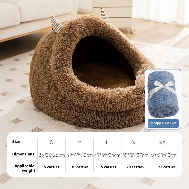 KFX-6296125 Warm Thickened Plush Pet Bed for Dogs - Autumn & Winter Comfort in Multiple Sizes