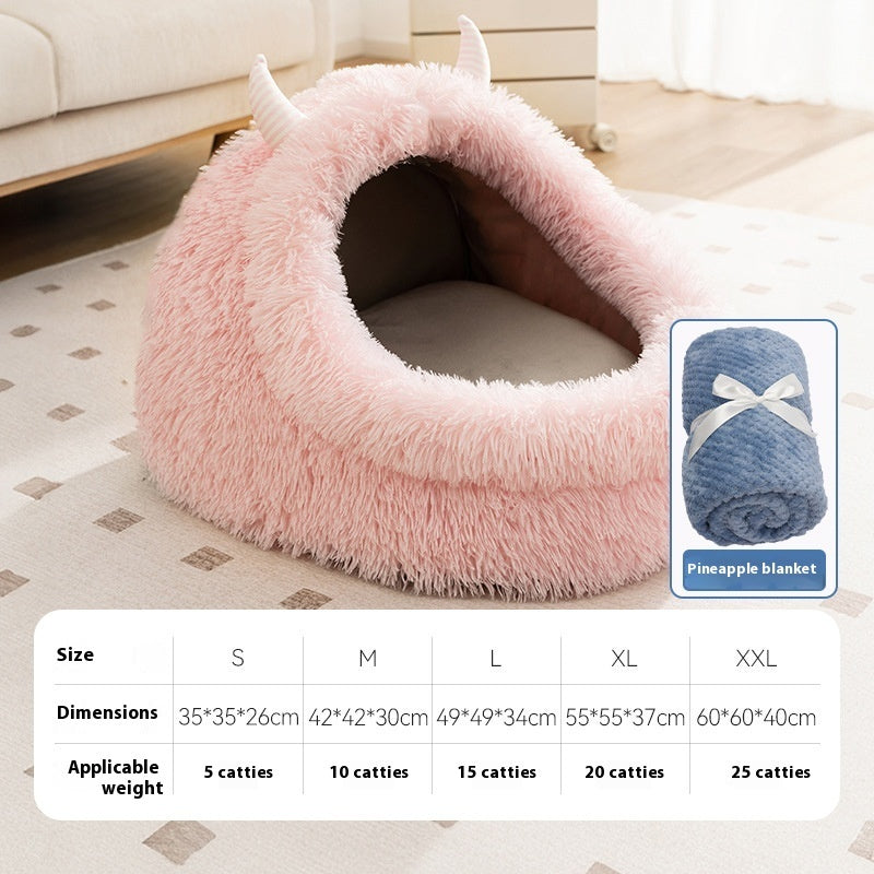 KFX-6296125 Warm Thickened Plush Pet Bed for Dogs - Autumn & Winter Comfort in Multiple Sizes