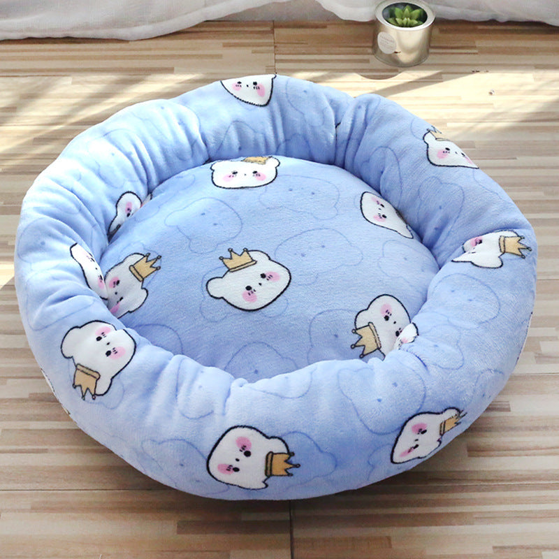 KFX-6296509 Cozy Deep Sleep Pet Bed for Dogs and Cats in Mocha Bear, Milk White Bear, or Blue and White Bear