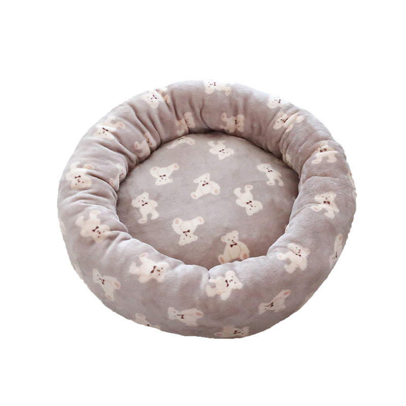 KFX-6296509 Cozy Deep Sleep Pet Bed for Dogs and Cats in Mocha Bear, Milk White Bear, or Blue and White Bear
