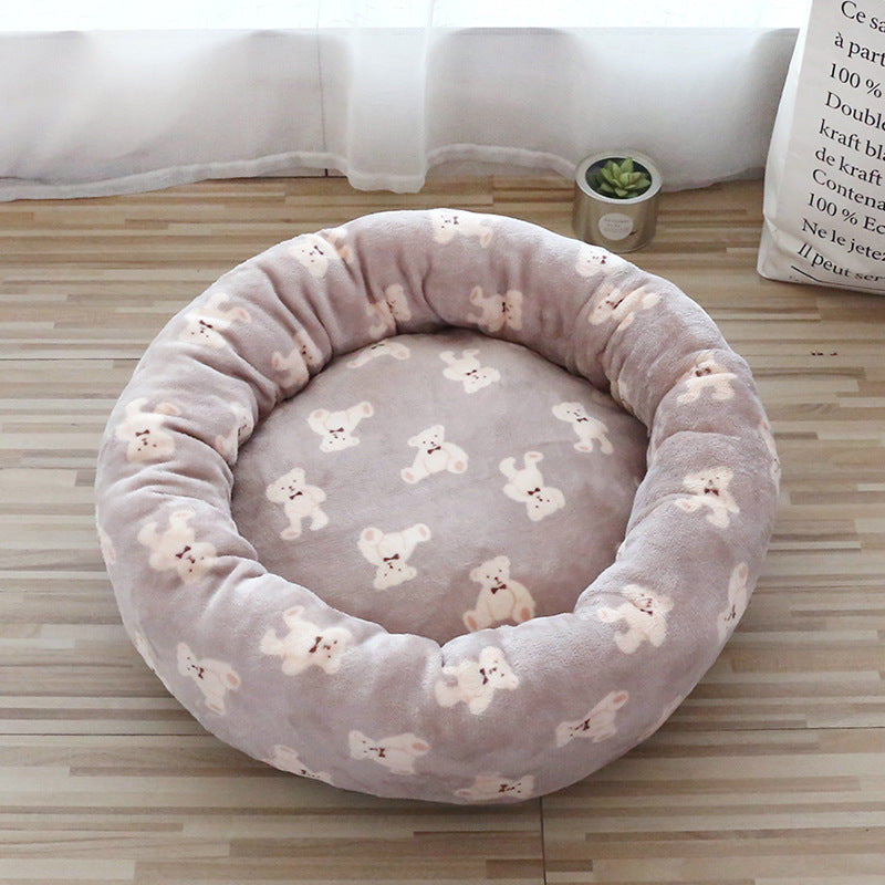 KFX-6296509 Cozy Deep Sleep Pet Bed for Dogs and Cats in Mocha Bear, Milk White Bear, or Blue and White Bear