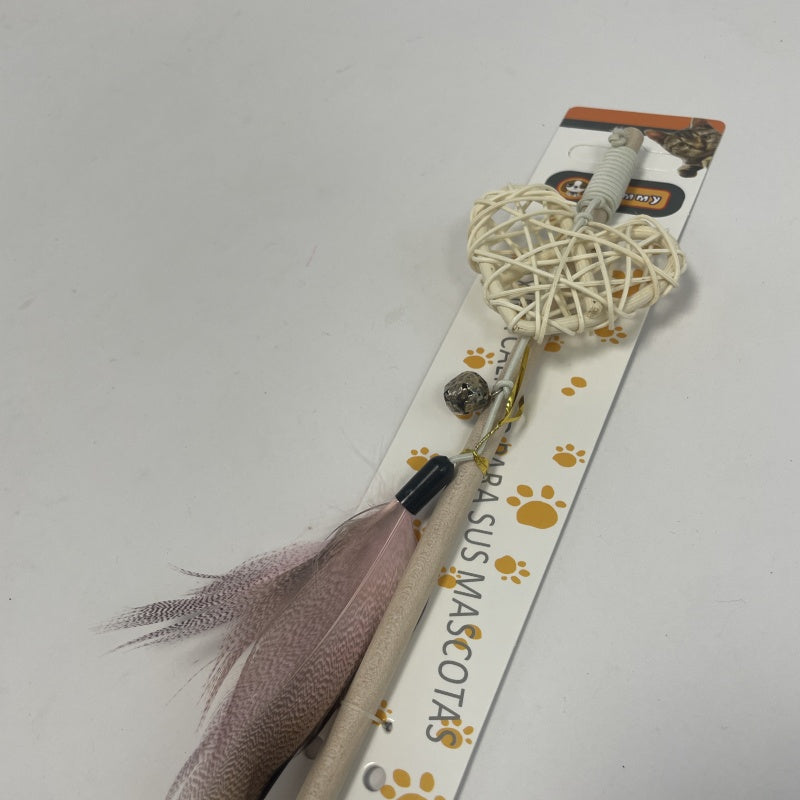 KFX-6297277 Wooden Teaser Sticks with Rattan Balls for Cats