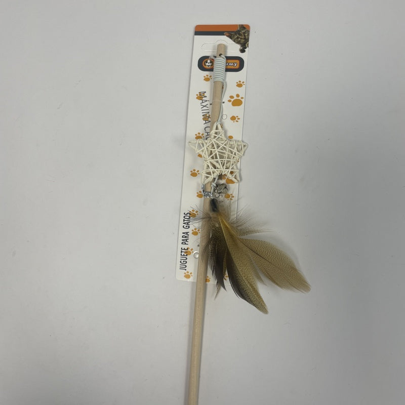 KFX-6297277 Wooden Teaser Sticks with Rattan Balls for Cats
