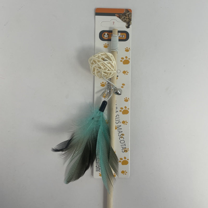 KFX-6297277 Wooden Teaser Sticks with Rattan Balls for Cats