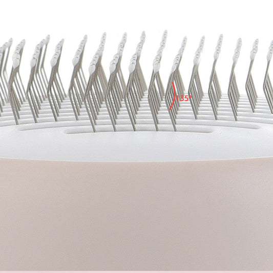 KFX-6298045 Pet Combing Brush for Cats and Dogs - Dual Comb with One-Key Hair Removal, Precise Ruler, Round Tips, Pink/White/Green