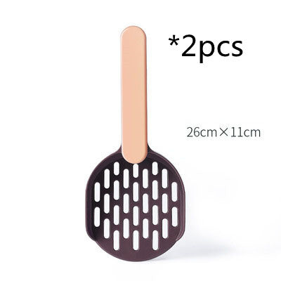KFX-6298685 Thick Two-Color Cat Litter Shovel - Durable Plastic Design