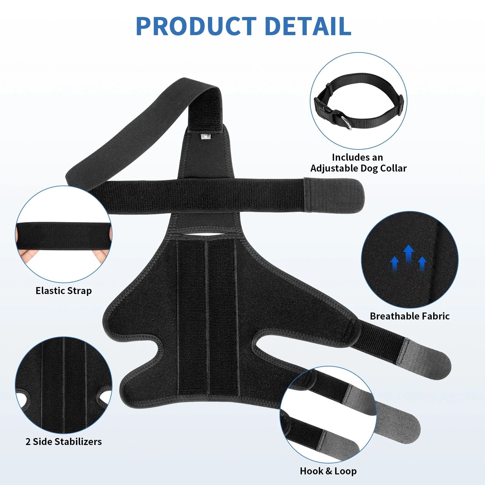 KFX-6299709 Dog Knee Pad Protective Gear for Surgical Injury - Neoprene Bandage and Collar Set