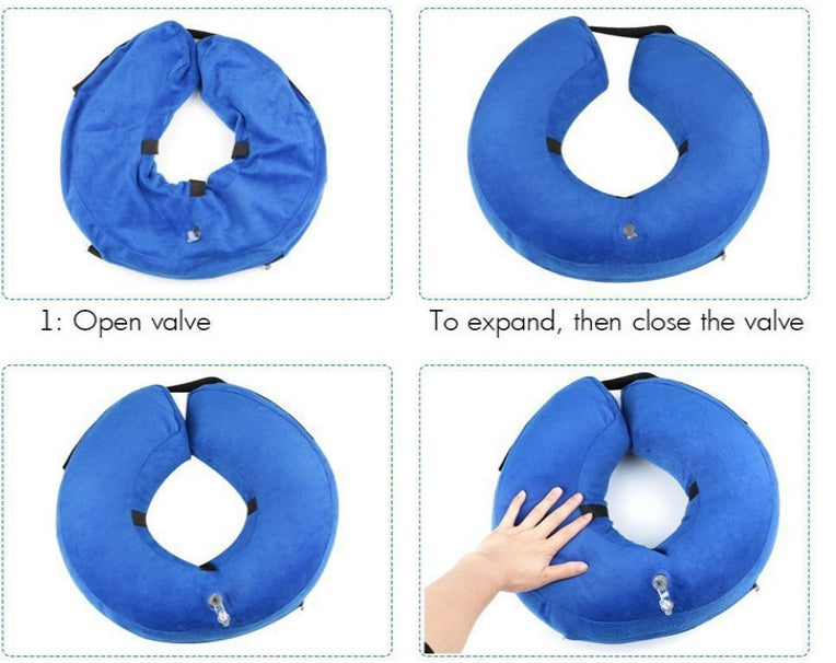 KFX-6304189 Inflatable Protective Collar for Dogs and Cats - Sizes S, M, L, XL in Cloth and PVC