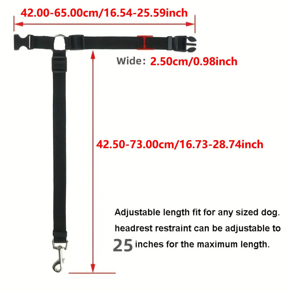 KFX-6305469 Adjustable Two-in-One Pet Safety Seat Belt Harness and Leash for Dogs and Cats