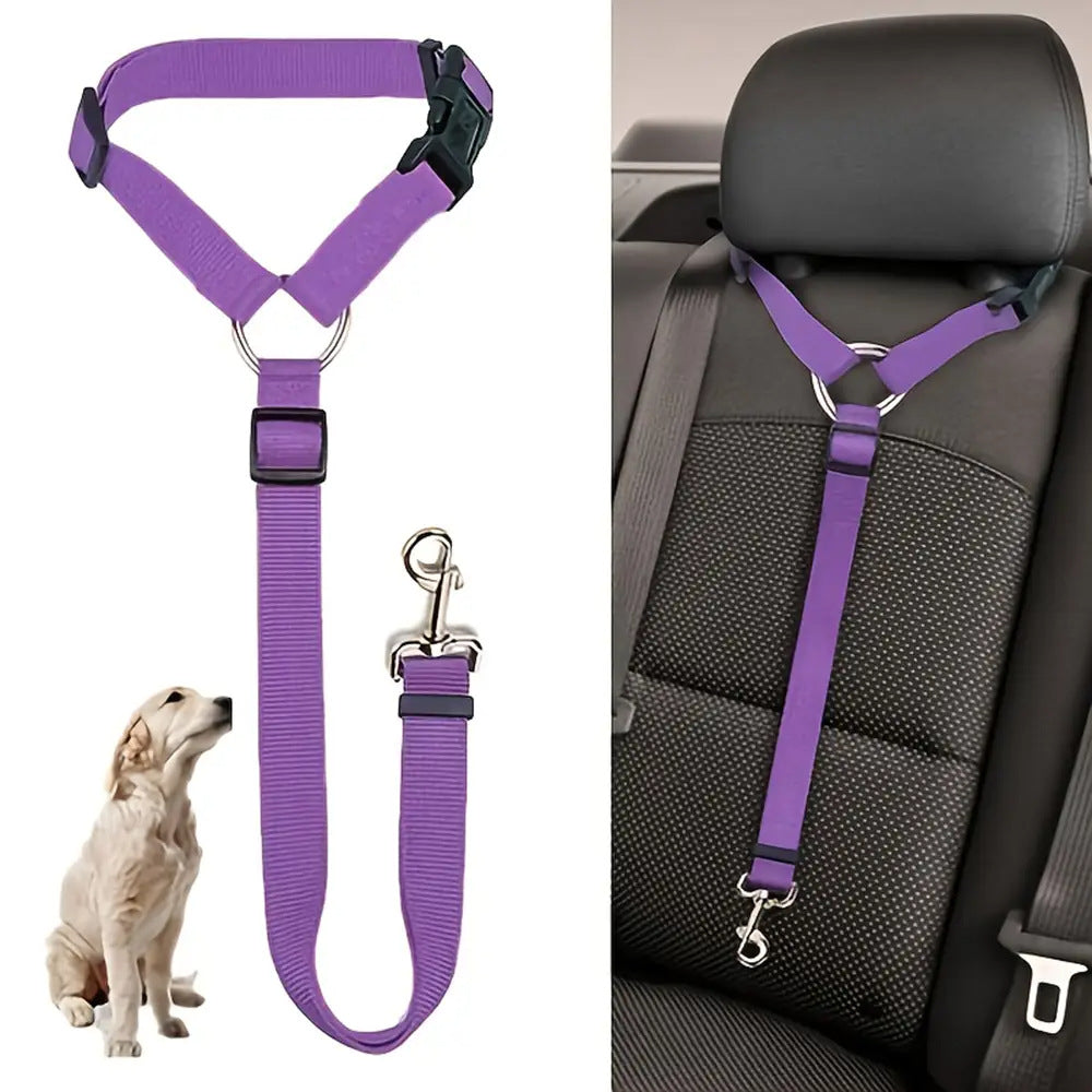 KFX-6305469 Adjustable Two-in-One Pet Safety Seat Belt Harness and Leash for Dogs and Cats