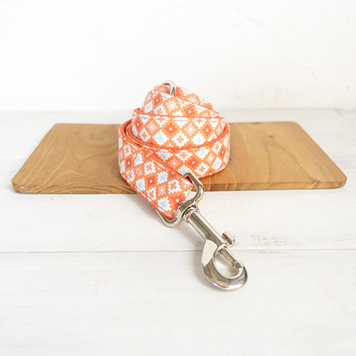 KFX-6309949 Orange Adventure Matching Collar and Leash Set for Dogs - Durable Polyester Material, Multiple Sizes Available