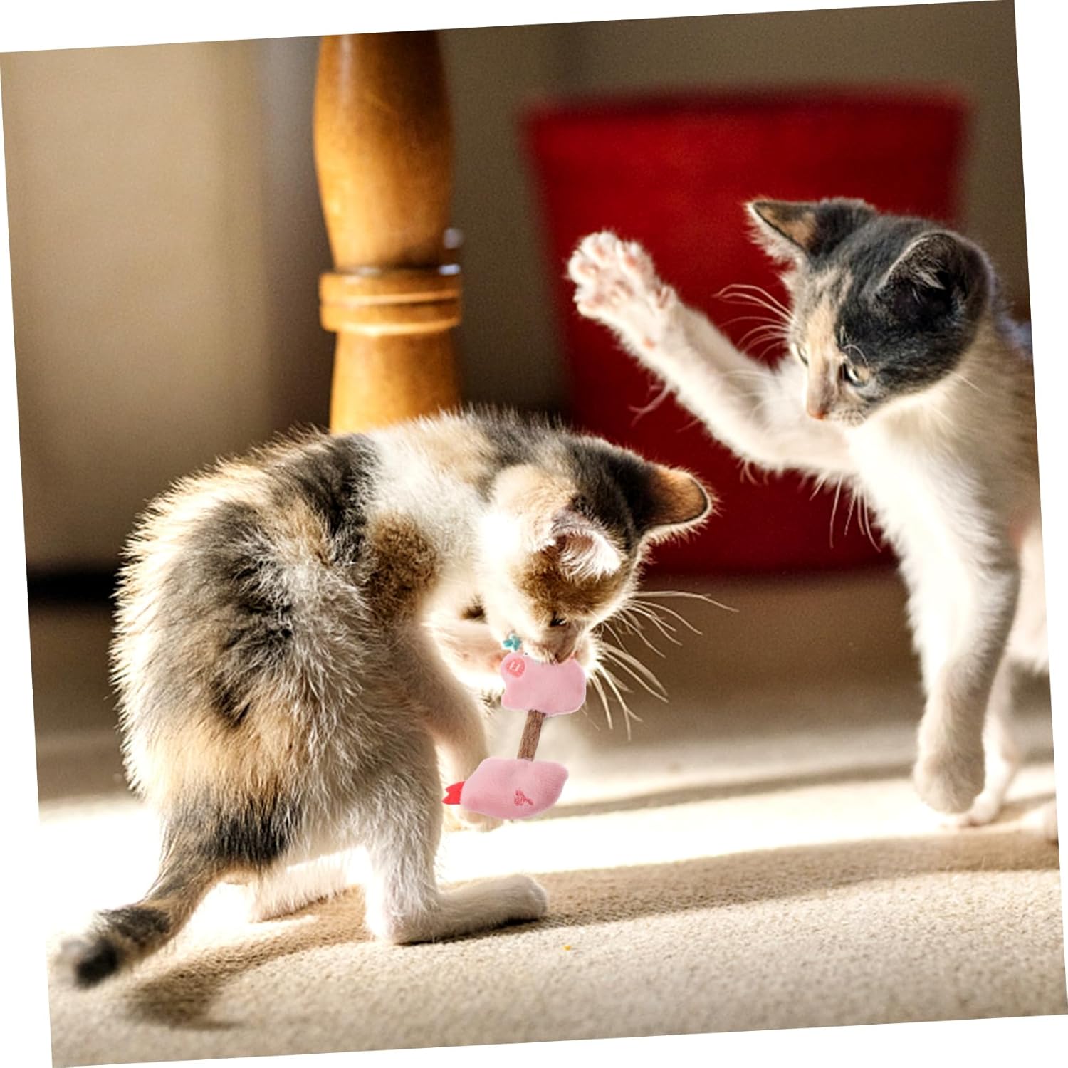 KFX-6311229 Silvervine Chew Sticks for Cats - Interactive Teeth Cleaning Toy with Plush Design - Engaging Plaything for Kittens and Adult Cats