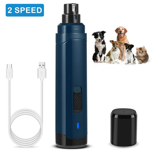 KFX-6311741 Rechargeable Dog & Cat Nail Grinder with 2 Speed Settings, Quiet Operation, and USB Charging