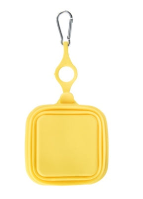 KFX-6313917 Silicone Folding Pet Bowl - Portable and Easy to Clean, Available in Yellow, Gray, and Green