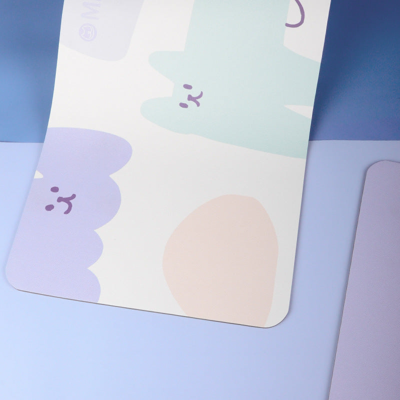 KFX-6315581 Rainbow Waterproof Placemat for Cats and Dogs - Non-Slip Design, Durable PU Surface