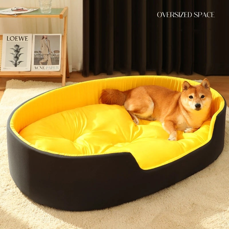 KFX-6317757 Sponge Pet Nest for Dogs and Cats - All Seasons Stereo Mat in Yellow/Black or Avocado Green
