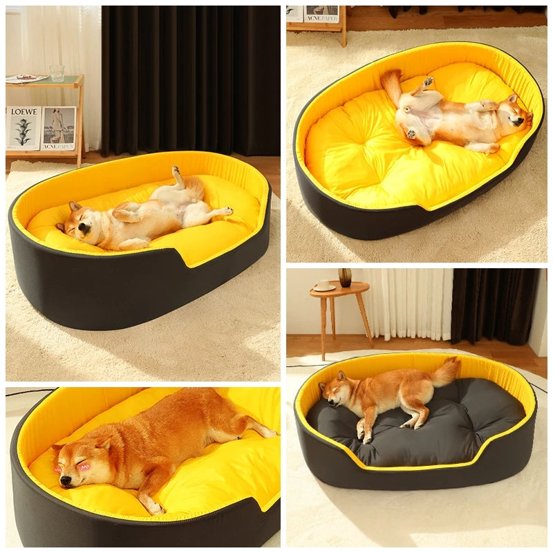 KFX-6317757 Sponge Pet Nest for Dogs and Cats - All Seasons Stereo Mat in Yellow/Black or Avocado Green
