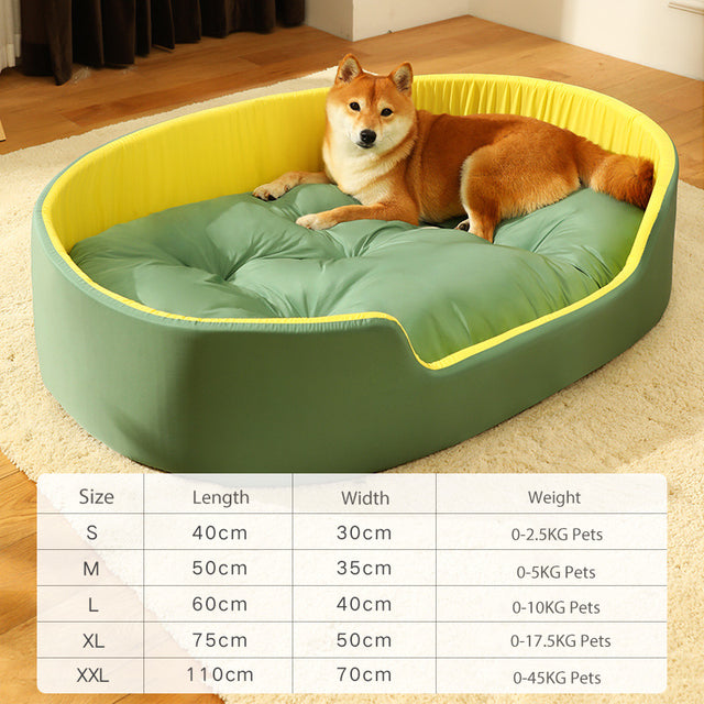 KFX-6317757 Sponge Pet Nest for Dogs and Cats - All Seasons Stereo Mat in Yellow/Black or Avocado Green