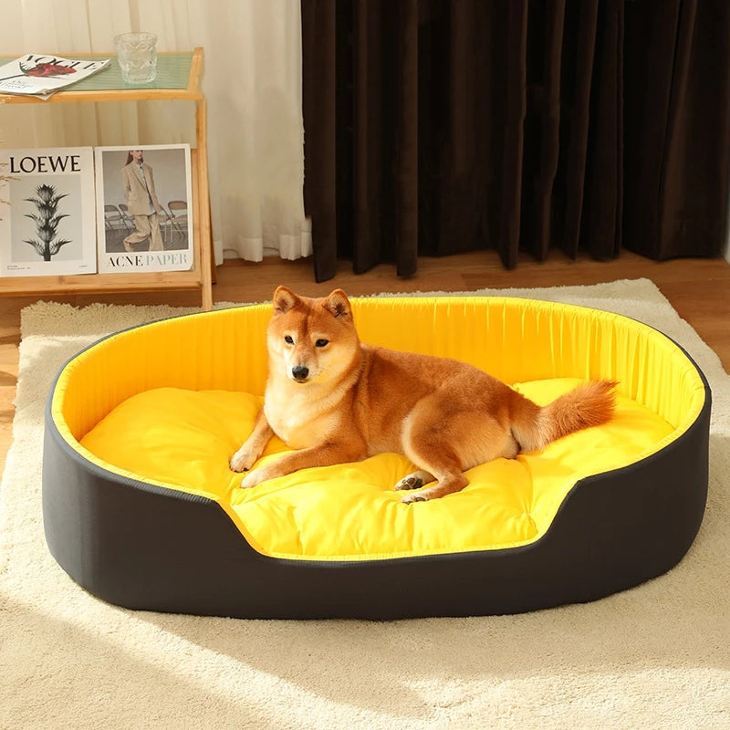 KFX-6317757 Sponge Pet Nest for Dogs and Cats - All Seasons Stereo Mat in Yellow/Black or Avocado Green