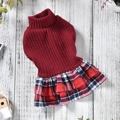KFX-6317885 Stylish Red and Black Princess Skirt for Small to Medium Dogs