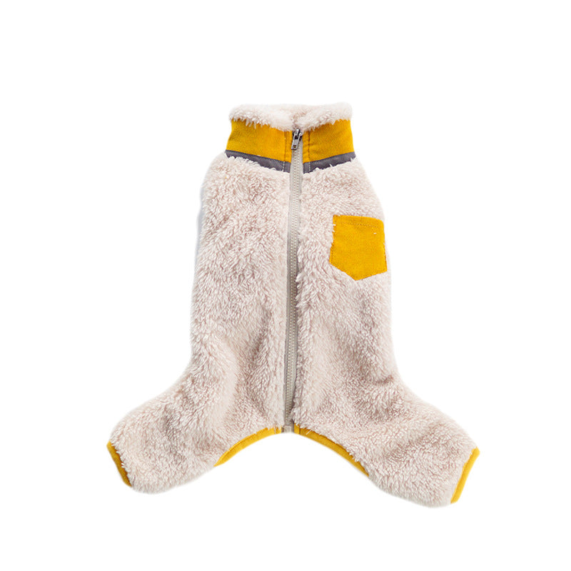 KFX-6318141 Cozy Plush Padded Stand-Up Collar Coat for Pets in Fashionable Style