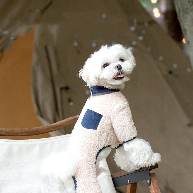 KFX-6318141 Cozy Plush Padded Stand-Up Collar Coat for Pets in Fashionable Style