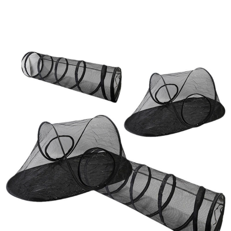 KFX-6318525 Outdoor Foldable Cat Tunnel with Mesh Tent for Cats