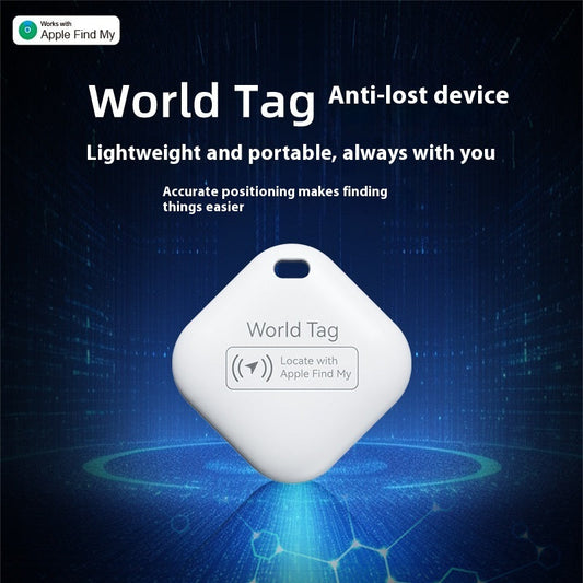 KFX-6319165 Pet Tracking Miniature Anti-Lost Locator Device, Black/White, for Apple Device Users, 210mAh Battery, Compact 30x11mm Size