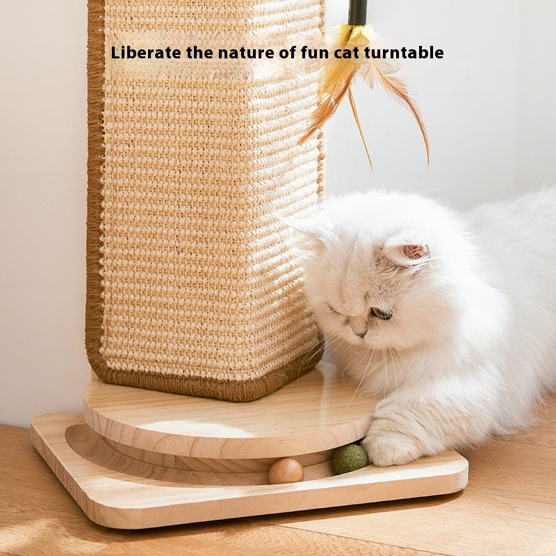 KFX-6319677 Corner Sisal Cat Scratch Board - Durable Solid Wood Design for Cats