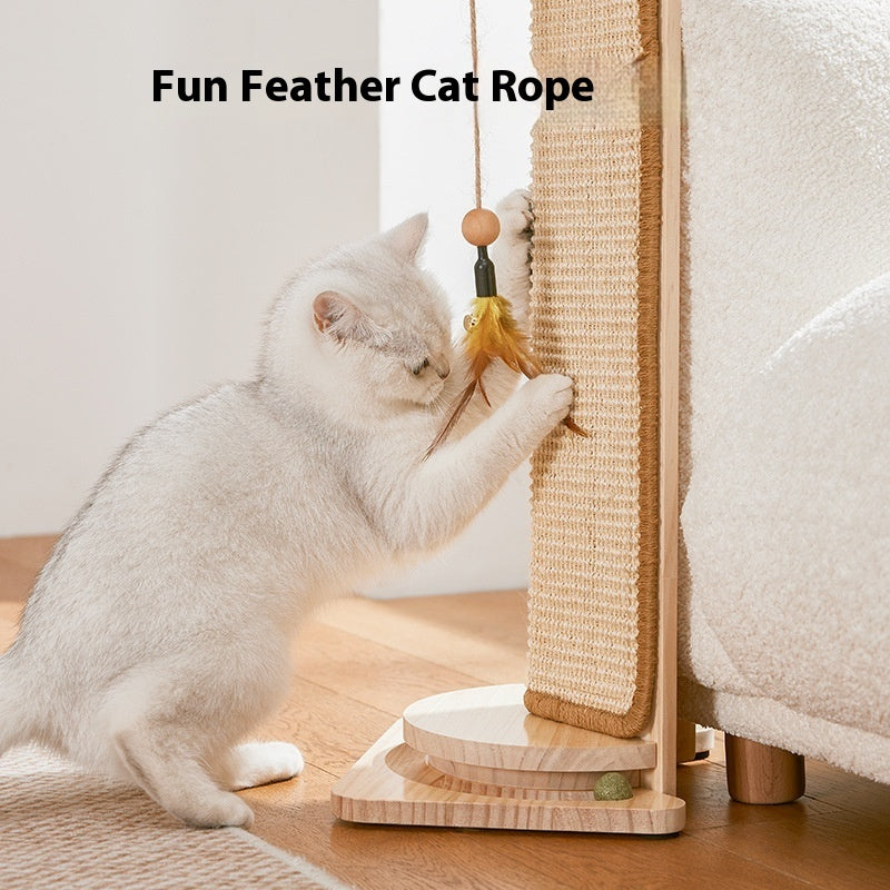 KFX-6319677 Corner Sisal Cat Scratch Board - Durable Solid Wood Design for Cats