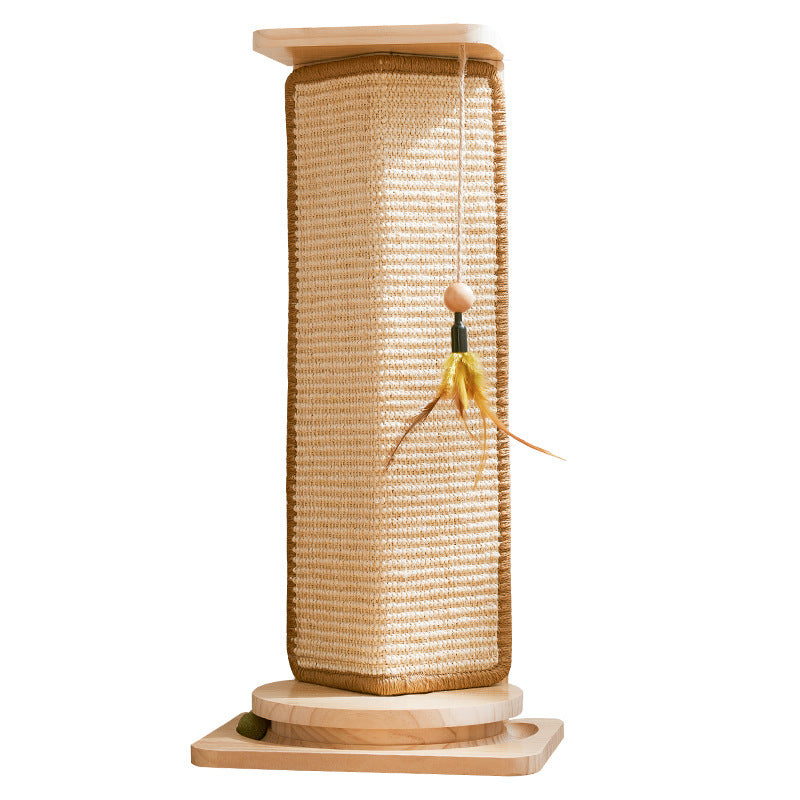 KFX-6319677 Corner Sisal Cat Scratch Board - Durable Solid Wood Design for Cats