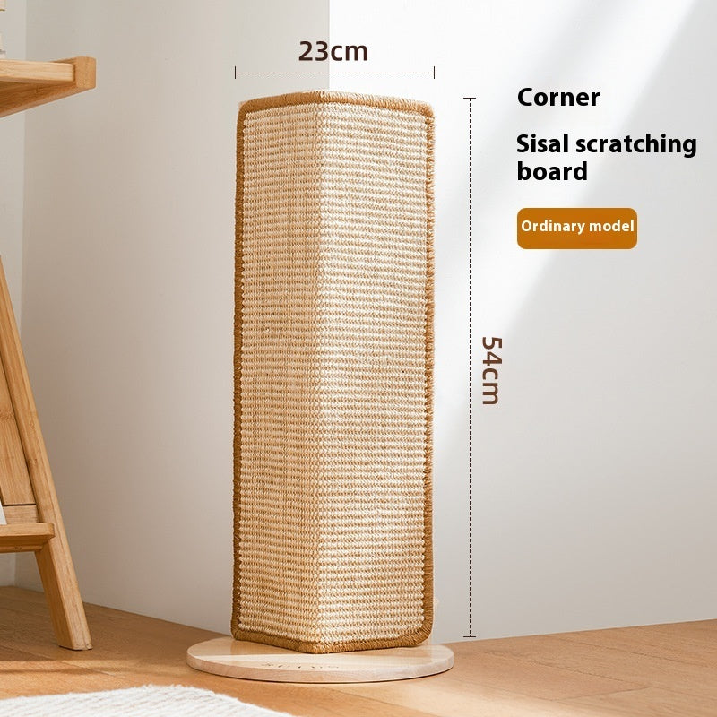 KFX-6319677 Corner Sisal Cat Scratch Board - Durable Solid Wood Design for Cats