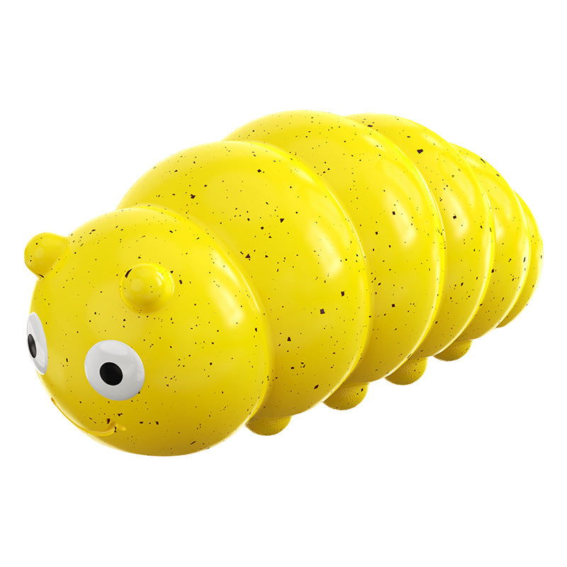 KFX-6320317 Sound Grinding Teething Ball for Dogs - Durable Plastic Chew Toy in Yellow and Insect Green