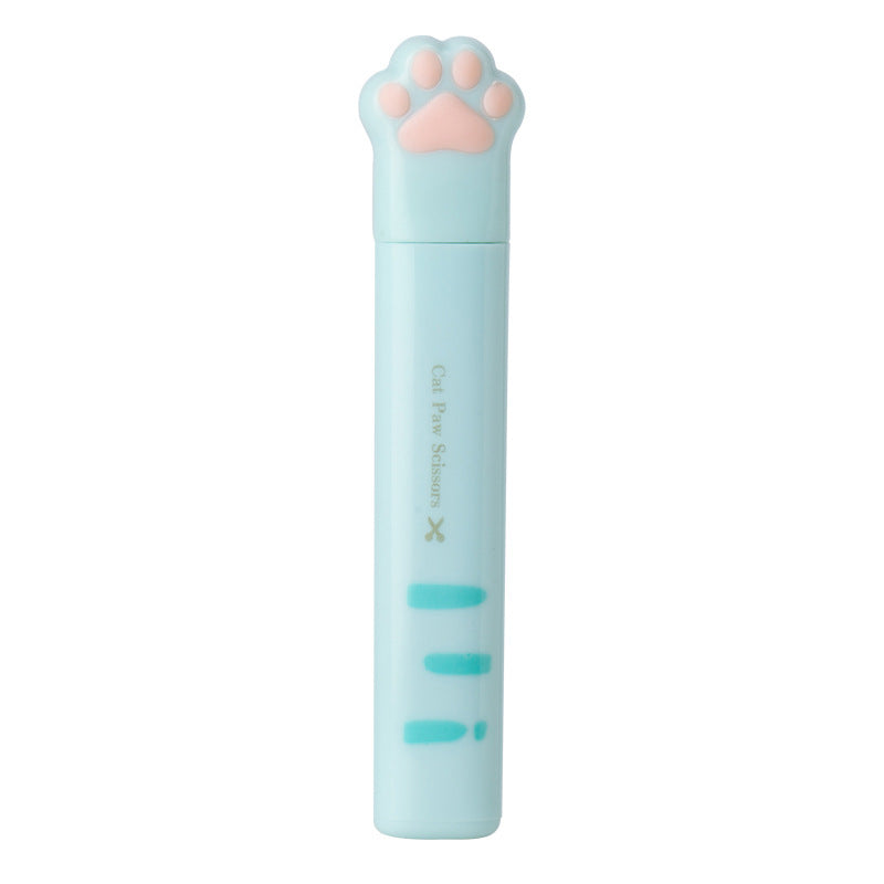 KFX-6320957 Cute Cat Paw Mini Stainless Steel Craft Scissors - Portable Folding Safety Scissors in 4 Colors