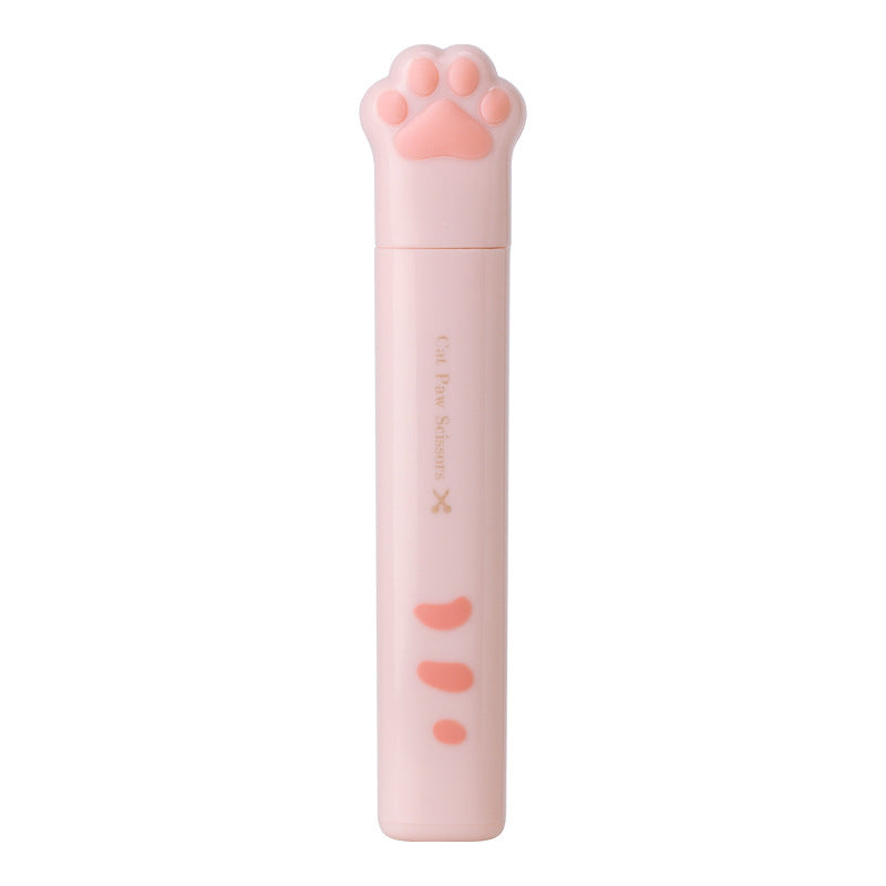 KFX-6320957 Cute Cat Paw Mini Stainless Steel Craft Scissors - Portable Folding Safety Scissors in 4 Colors