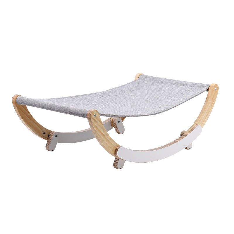 KFX-6321085 Solid Wood Cat Rocking Hammock - Cozy Pet Bed for Cats, Kittens, Ferrets, and Small Animals