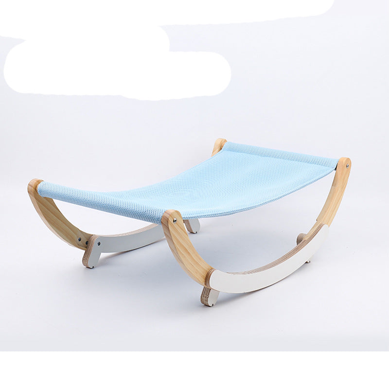 KFX-6321085 Solid Wood Cat Rocking Hammock - Cozy Pet Bed for Cats, Kittens, Ferrets, and Small Animals