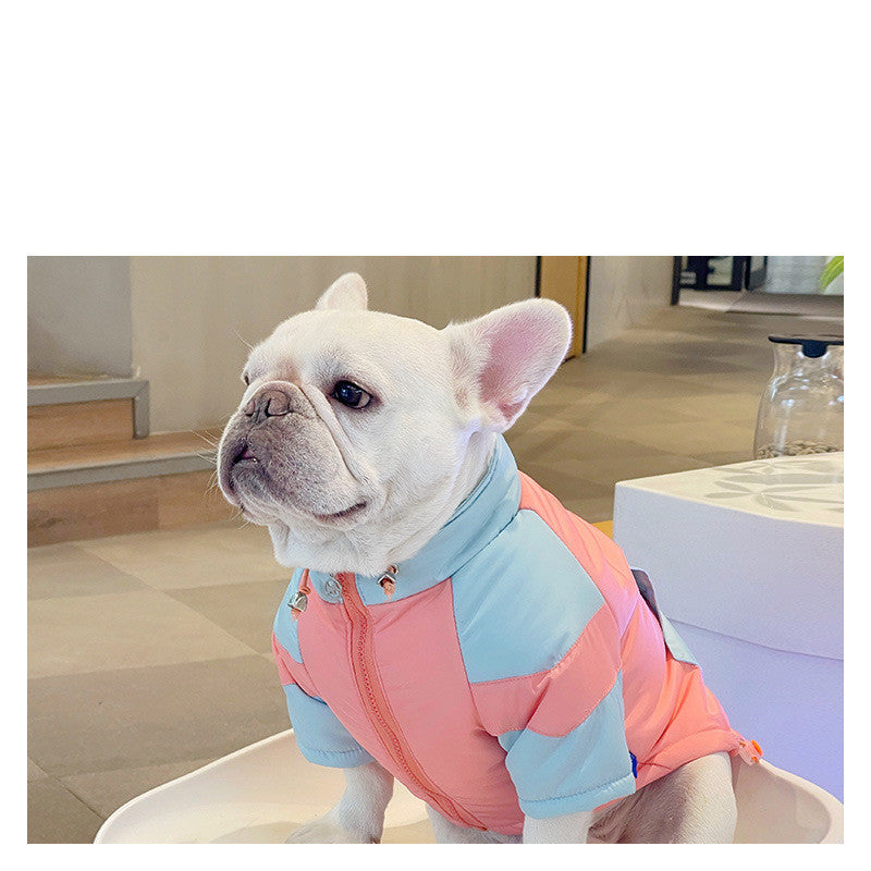 KFX-6323901 Warm Cotton-Padded Jacket for Winter in Blue and Pink, Sizes L to 3XL