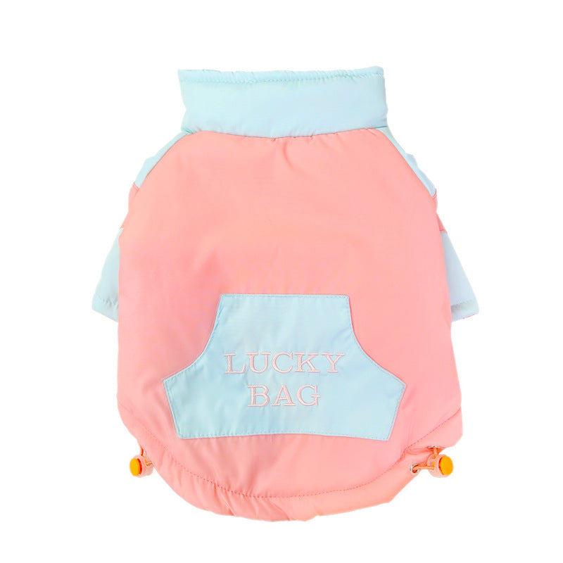 KFX-6323901 Warm Cotton-Padded Jacket for Winter in Blue and Pink, Sizes L to 3XL