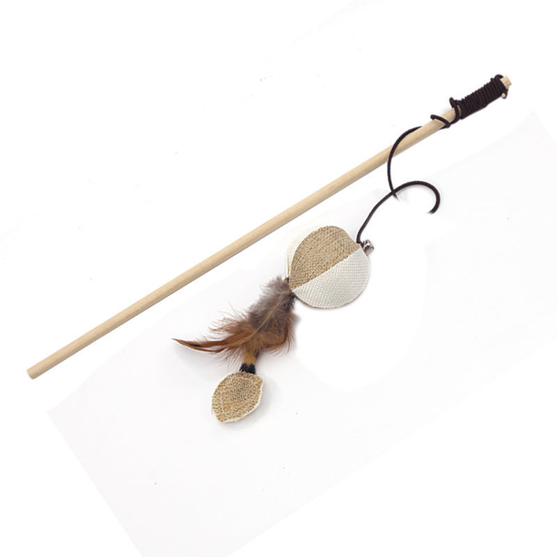 KFX-6324285 Interactive Bite-Resistant Wood Cat Toy with Assorted Colorful Attachments