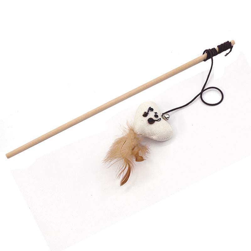 KFX-6324285 Interactive Bite-Resistant Wood Cat Toy with Assorted Colorful Attachments